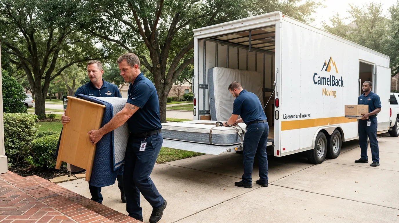 Crew loading residential truck for cross-state move from Upper Sandusky, OH
